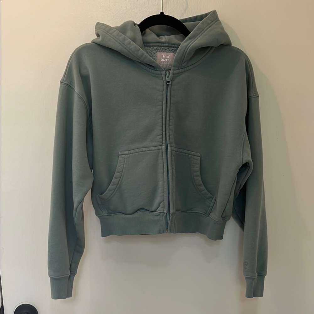 Women’s Tna Zip Up Hoodie in Light Sage Green, XXS